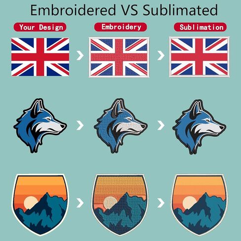 Custom Embroidered/Sublimated Patches, Iron-On, Sew-On, Hook and Loop,Personalized Logo for Team, School in Saudi Arabia