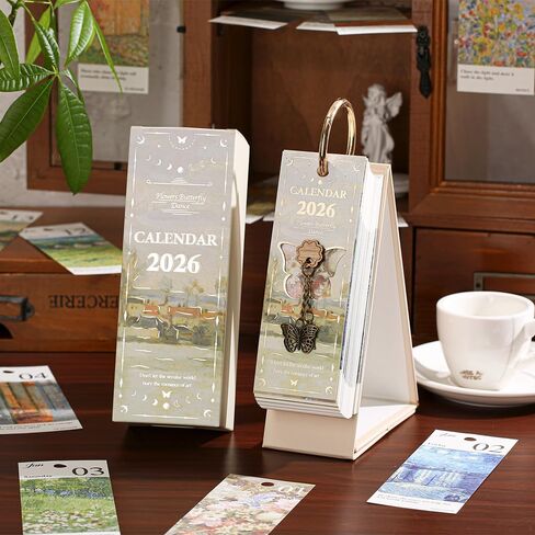 2026 calendar desk calendar 2026 January-December Calendar - Oil Painting Themes with Inspiring Quotes for Each Page, 8.7" x 4" Desk Planner for Office Home Planning & Organizing in Saudi Arabia