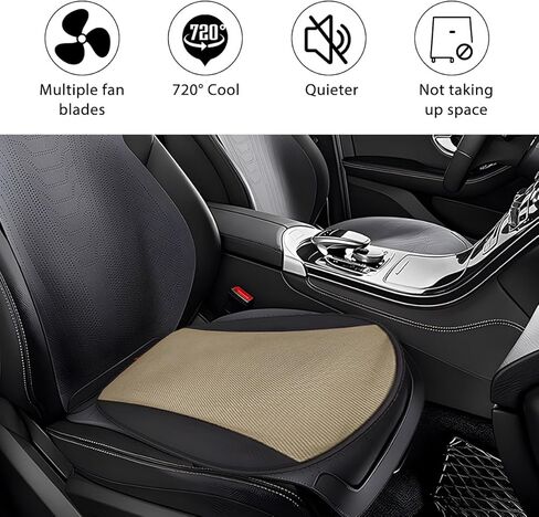 Cooling Car Front Seat Cover, 5V Leather Ventilated Cooled Summer Vehicle Seat Cushion with 3 Temp Modes, Breathable Auto Interior Seating Protector, Universal for SUV Sedan Truck (Beige) in Kuwait