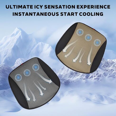 Cooling Car Front Seat Cover, 5V Leather Ventilated Cooled Summer Vehicle Seat Cushion with 3 Temp Modes, Breathable Auto Interior Seating Protector, Universal for SUV Sedan Truck (Beige) in Kuwait