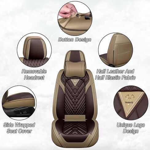 Car Seat Covers for Honda Insight 2019-2022, Premium Nappa Leather Waterproof & Anti-Slip, Full Coverage Customized fit Honda Insight Seat Covers Full Set (5 Seats Luxury,Black-Gray) in Kuwait