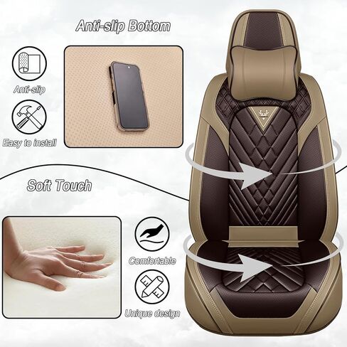 Car Seat Covers for Honda Insight 2019-2022, Premium Nappa Leather Waterproof & Anti-Slip, Full Coverage Customized fit Honda Insight Seat Covers Full Set (5 Seats Luxury,Black-Gray) in Kuwait