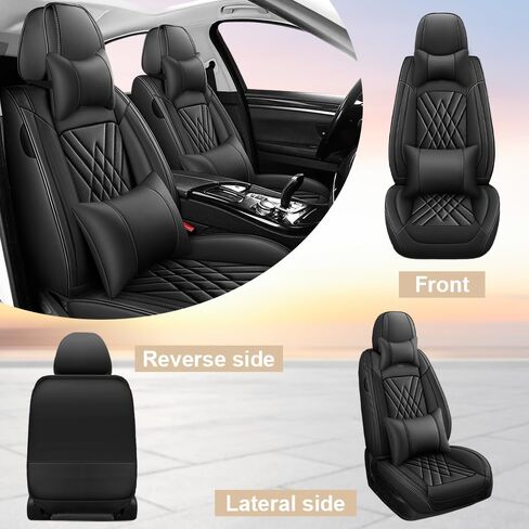 أغطية مقاعد السيارة متوافقة مع Toyota 4runner 1999-2026، ملفوفة بالكامل 360 درجة، جيب تخزين متوافق مع الوسادة الهوائية بتصميم سحاب مقاوم للتآكل وسهل التنظيف (أسود وأحمر، مجموعة كاملة) in Kuwait