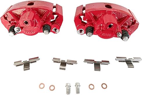 Rear Pair of High-Temp Red Powder Coated Calipers Disc Brake Caliper Assembly with Bracket For 2007-2009 Chrysler Aspen For 2002-2010 Dodge Ram 1500 For 2011-2018 Ram 1500 S4836 in Saudi Arabia