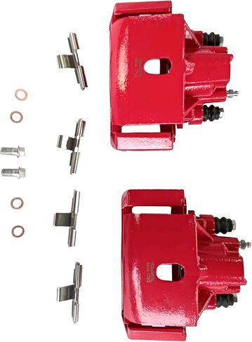 Rear Pair of High-Temp Red Powder Coated Calipers Disc Brake Caliper Assembly with Bracket For 2007-2009 Chrysler Aspen For 2002-2010 Dodge Ram 1500 For 2011-2018 Ram 1500 S4836 in Saudi Arabia