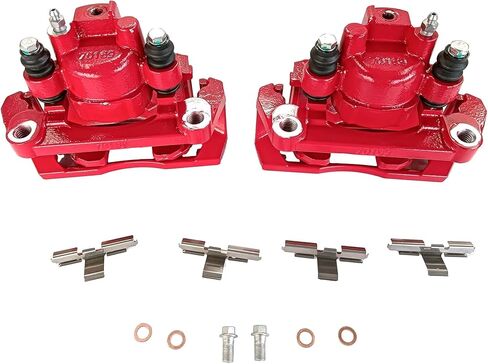 Rear Pair of High-Temp Red Powder Coated Calipers Disc Brake Caliper Assembly with Bracket For 2007-2009 Chrysler Aspen For 2002-2010 Dodge Ram 1500 For 2011-2018 Ram 1500 S4836 in Saudi Arabia