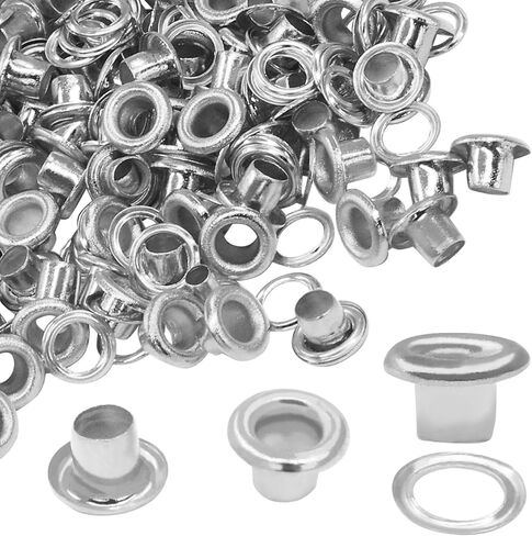 ISDVBUY 100 Sets Heavy Duty Grommet Sets,Silver Metal Eyelet Fasteners with Washers, Rust-Resistant for Craft Projects (Fabric, Tarps, Shoes, Hats, Tents) in Saudi Arabia