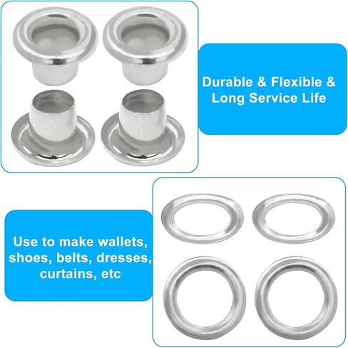 ISDVBUY 100 Sets Heavy Duty Grommet Sets,Silver Metal Eyelet Fasteners with Washers, Rust-Resistant for Craft Projects (Fabric, Tarps, Shoes, Hats, Tents) in Saudi Arabia