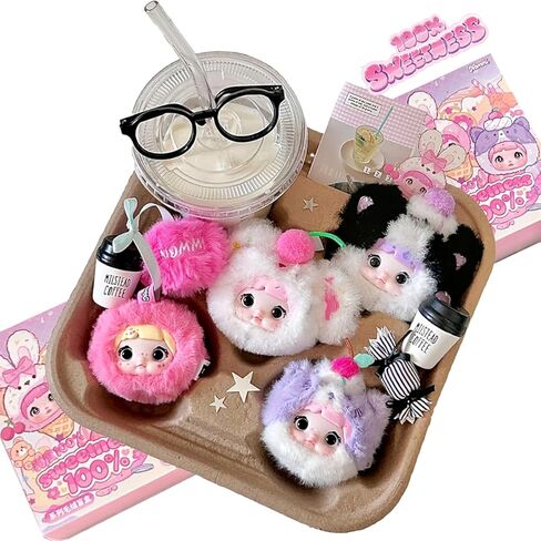 Mini Nommi Plush Mystery Box, Kawaii Nommi Sweetness 100 Series Blind Box 1PC(1 of 10 Possible Styles) Cute Figures Collectible Toys Birthday Gifts (1PC BlindBox) in Saudi Arabia