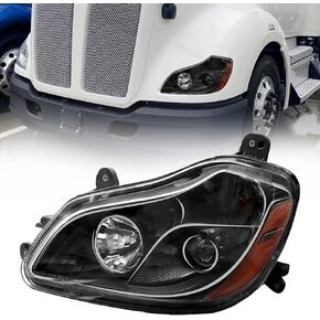 المصباح الأمامي مناسب لـ Kenworth T680 2013-2021، زوج من المصابيح الأمامية للسائق الأيسر للمنزل الأسود وجانب الركاب الأيمن (المصباح الأمامي الأيسر والأيمن) in Kuwait