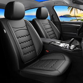 أغطية مقاعد السيارة Juke مناسبة خصيصًا لسيارة Nissan Juke 2011-2017، أغطية مقاعد جلدية كاملة التغطية مقاومة للماء وجيدة التهوية، واقيات مقاعد السيارات، متوافقة مع الوسائد الهوائية (مقعدان أماميان، أسود وأحمر) in Kuwait