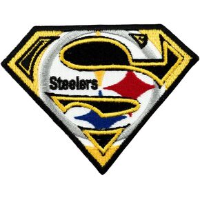 Siam Accs Rugby Fans Super Pittsburgh Logo Patch Embroidery American Football Iron On Sew On Embroidered Patch for Clothing Backpacks Jeans Motorcycle Sew On Custom Jackets Hats Tactical Bags in Saudi Arabia