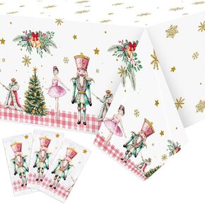 3 عبوات من مفارش المائدة البلاستيكية لتزيين المائدة مستطيلة مقاومة للماء، تصميم لطيف لأداة الطاولة مع قبعة صلبة، صواميل، براغي، سلالم، أنماط بأسمائها الحقيقية للأطفال الأولاد مستلزمات حفلات أعياد الميلاد in Kuwait