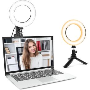UBeesize 10.5in Laptop Ring Light with Stand and Phone Holder for Desk, Zoom Lighting for Computer, Video Recording, Streaming, Video Conference, Video Calls in Kuwait