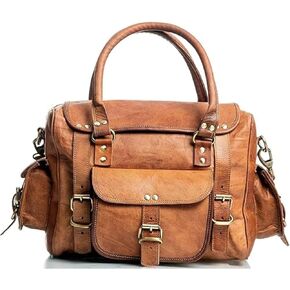 Leather Messenger Bag for Men, 18 Inch Laptop Crossbody, Handmade Leather Shoulder Satchel Bag for Men, Full Grain Business Briefcase for Office/Work/Travel - Vintage Brown in Saudi Arabia
