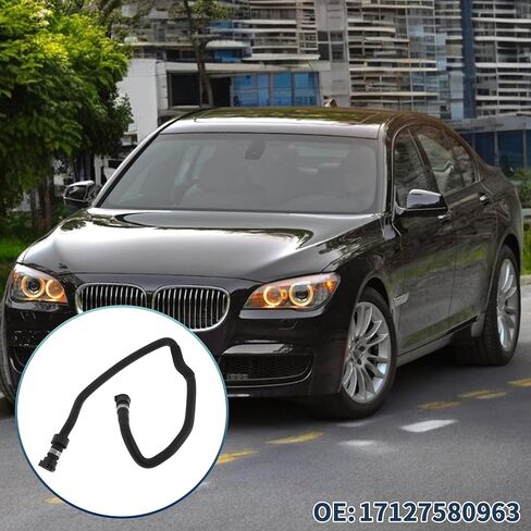 خرطوم المبرد خرطوم مياه مبرد المحرك رقم 17127580963 لسيارة BMW 640i 2012-2017 لسيارة BMW 740i 2011-2014 مطاط أسود جيد الختم in Saudi Arabia