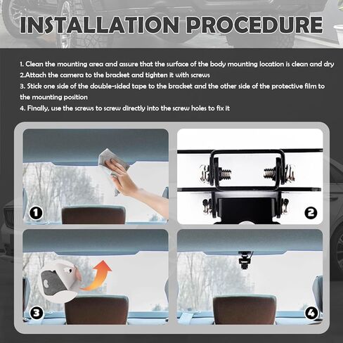 4 Sets Car Backup Camera Mount Kit with Screws,90° Adjustable Rear Camera Mount for 13mm Screw Mounting Holes,2 Types Rear Dash Cam Mounts Fit for Reverse Cameras/Rearview Cameras in Kuwait