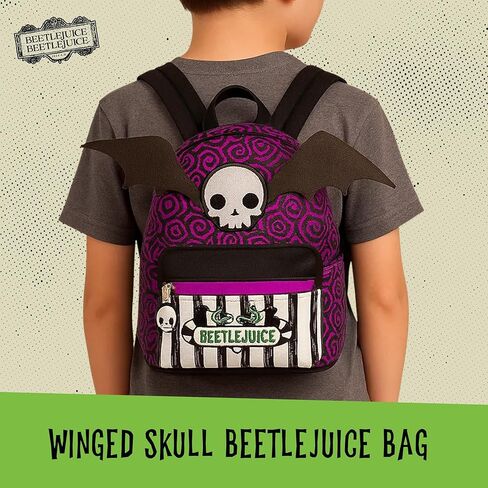 حقيبة ظهر صغيرة من Concept One Beetlejuice، محفظة صغيرة للسفر للرجال والنساء، أشرطة كتف قابلة للتعديل، متعددة، 11 بوصة in Saudi Arabia