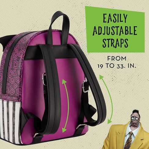 حقيبة ظهر صغيرة من Concept One Beetlejuice، محفظة صغيرة للسفر للرجال والنساء، أشرطة كتف قابلة للتعديل، متعددة، 11 بوصة in Saudi Arabia