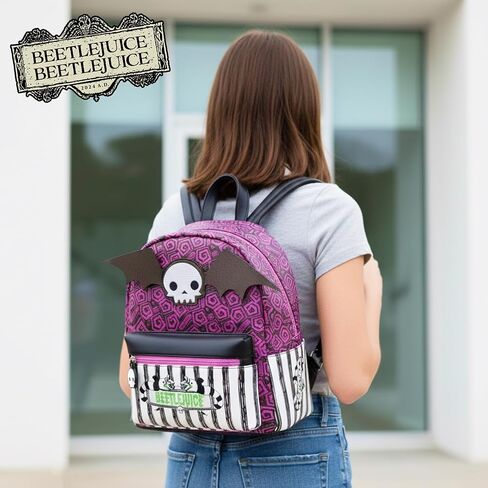 حقيبة ظهر صغيرة من Concept One Beetlejuice، محفظة صغيرة للسفر للرجال والنساء، أشرطة كتف قابلة للتعديل، متعددة، 11 بوصة in Saudi Arabia