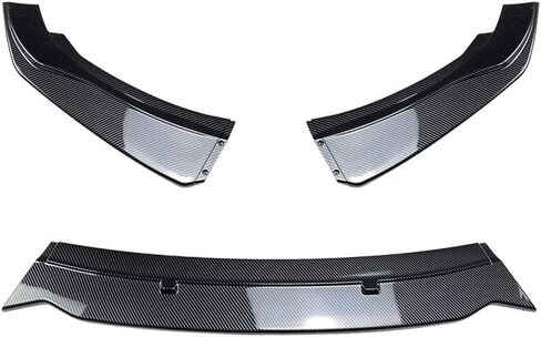 الشفة الأمامية الممتصة للصدمات متوافقة مع 2014-2019 BMW 2-Series F22 220i 225i 228i Body Kit Spoiler Bumper Canard Lip Splitter أسود لامع/مظهر من ألياف الكربون (مظهر ألياف الكربون) in Saudi Arabia
