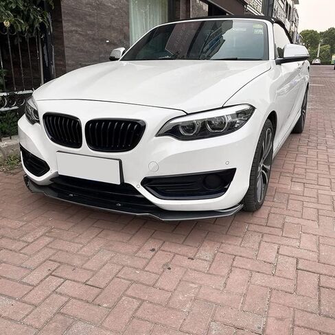 الشفة الأمامية الممتصة للصدمات متوافقة مع 2014-2019 BMW 2-Series F22 220i 225i 228i Body Kit Spoiler Bumper Canard Lip Splitter أسود لامع/مظهر من ألياف الكربون (مظهر ألياف الكربون) in Saudi Arabia