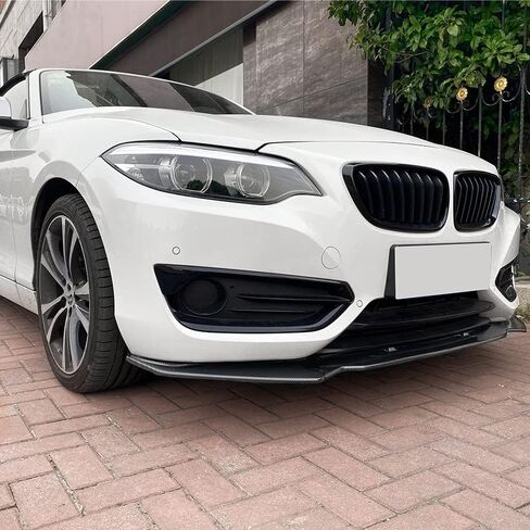 الشفة الأمامية الممتصة للصدمات متوافقة مع 2014-2019 BMW 2-Series F22 220i 225i 228i Body Kit Spoiler Bumper Canard Lip Splitter أسود لامع/مظهر من ألياف الكربون (مظهر ألياف الكربون) in Saudi Arabia