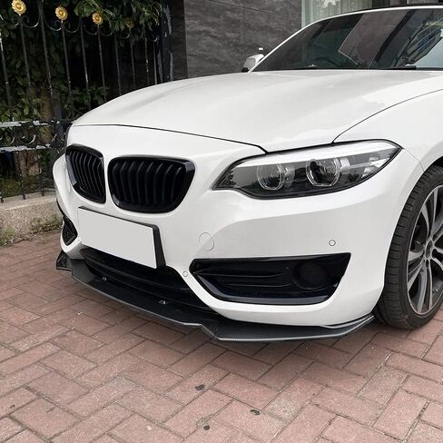 الشفة الأمامية الممتصة للصدمات متوافقة مع 2014-2019 BMW 2-Series F22 220i 225i 228i Body Kit Spoiler Bumper Canard Lip Splitter أسود لامع/مظهر من ألياف الكربون (مظهر ألياف الكربون) in Saudi Arabia