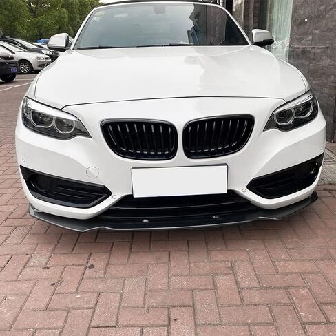 الشفة الأمامية الممتصة للصدمات متوافقة مع 2014-2019 BMW 2-Series F22 220i 225i 228i Body Kit Spoiler Bumper Canard Lip Splitter أسود لامع/مظهر من ألياف الكربون (مظهر ألياف الكربون) in Saudi Arabia