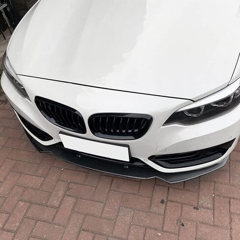الشفة الأمامية الممتصة للصدمات متوافقة مع 2014-2019 BMW 2-Series F22 220i 225i 228i Body Kit Spoiler Bumper Canard Lip Splitter أسود لامع/مظهر من ألياف الكربون (مظهر ألياف الكربون) in Saudi Arabia