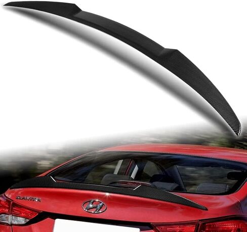 EPARTS ABS بلاستيك على شكل حرف V خلفي سبويلر غطاء صندوق السيارة سبويلر ممتد متوافق مع 2011 2012 2013 2014 2015 2016 Hyundai Elantra Sedan (أسود برايمر) in Kuwait