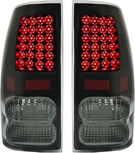 KUAFU Pair Tail Light Compatible with 2007-2013 Toyota Tundra Pickup Rear Brake Tail Lamp Assembly Driver & Passenger Side Plastic (Smoke Lens+Chrome Housing) in Saudi Arabia
