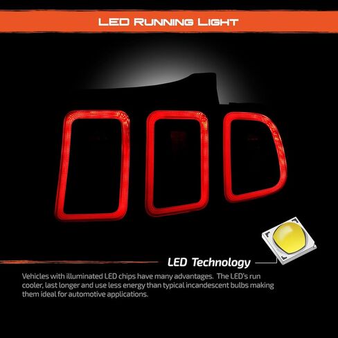 AKKON - Fit 2010 2011 2012 2013 2014 Ford Mustang [Full LED] Sequential Signal Rear Tail Light Red Lens OE Passenger Right Side in Saudi Arabia