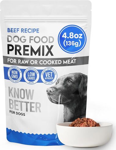Know Better for Dogs - Beef Recipe, RAW or Cooked Premix/Supplement for Making Homemade Dog Food, All Natural, Holistic Veterinarian Approved, Grain Free, No Artificial Additives in Saudi Arabia