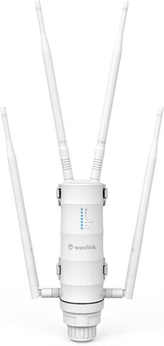 WAVLINK Outdoor AX1800 WiFi 6 Mesh Router, Dual Band 2.4G+5G Outdoor Long Range WiFi Extender with PoE, IP67 Waterproof, 4x8dBi High-gain Antennas WiFi Signal Booster, Capacity for 256 Devices in Kuwait