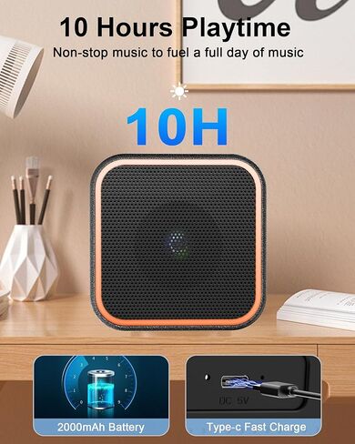 Bluetooth Speaker, Portable Speaker Leather Bluetooth 5.3 with Crystal Clear Sound in Saudi Arabia