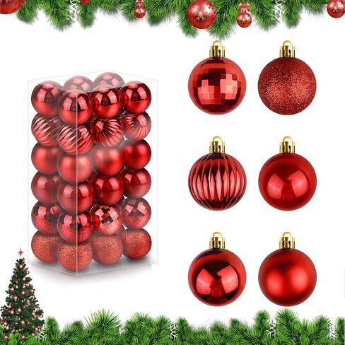 36 Pack 1.57'' Christmas Ball Ornaments, Shatterproof Christmas Balls, Gold Christmas Ornaments, Hanging Balls for Christmas Tree Decorations, Christmas Ornaments Set in Saudi Arabia
