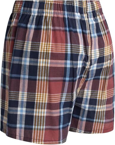 ملابس داخلية للرجال من Lucky Brand - بوكسرات كلاسيكية منسوجة مع ذباب وظيفي (3 عبوات)، مقاس متوسط، طباعة نيلي منقوشة عتيقة in Saudi Arabia