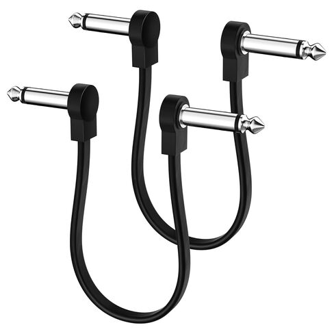 كابلات تصحيح جيتار احترافية مكونة من 6 حزم مقاس 6 بوصات، كابل دواسة جيتار خالٍ من الضوضاء وطويل الأمد، ملف تعريف منخفض يوفر المزيد من كابلات لوحة الدواسات الفضائية، كابل تصحيح مسطح بزاوية قائمة، أسود in Kuwait