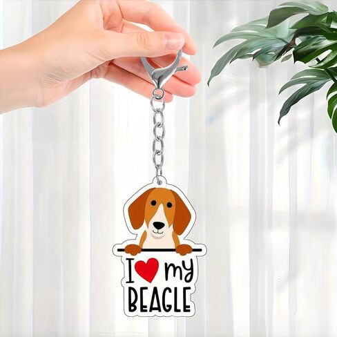 2 - مجموعة من سلاسل المفاتيح الأكريليك I Love My Dog - حيوان الهاسكي والبيغل الأليف - حلقات مفاتيح ذات طابع خاص لمحبي الكلاب/YSK-T09 in Saudi Arabia