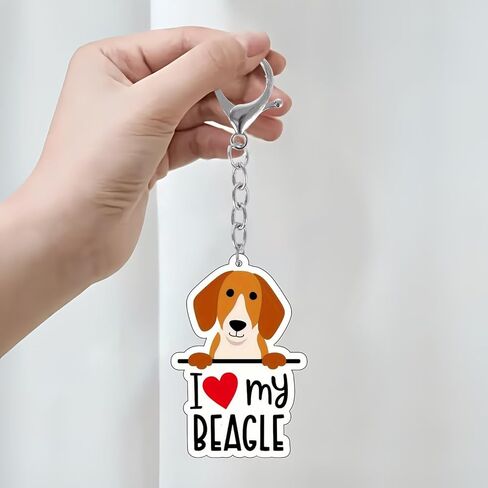 2 - مجموعة من سلاسل المفاتيح الأكريليك I Love My Dog - حيوان الهاسكي والبيغل الأليف - حلقات مفاتيح ذات طابع خاص لمحبي الكلاب/YSK-T09 in Saudi Arabia