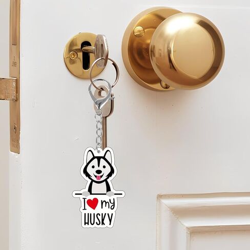 2 - مجموعة من سلاسل المفاتيح الأكريليك I Love My Dog - حيوان الهاسكي والبيغل الأليف - حلقات مفاتيح ذات طابع خاص لمحبي الكلاب/YSK-T09 in Saudi Arabia