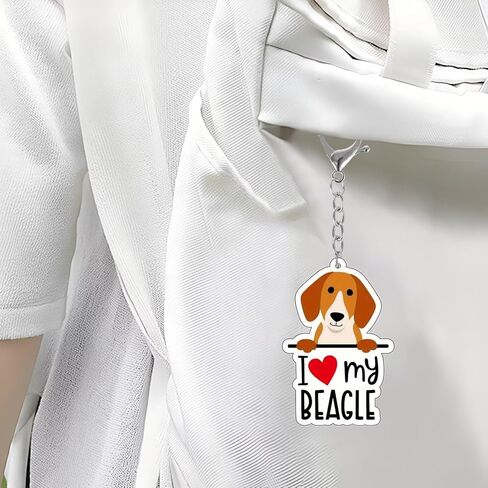 2 - مجموعة من سلاسل المفاتيح الأكريليك I Love My Dog - حيوان الهاسكي والبيغل الأليف - حلقات مفاتيح ذات طابع خاص لمحبي الكلاب/YSK-T09 in Saudi Arabia