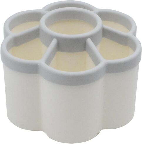 YIKANGHENG Rotating Pen Holder, 6 Inch x 4.2 Inch 7 Grid Rotatable Pencil Desk Top Holder for School, Home and Office (white) in Saudi Arabia