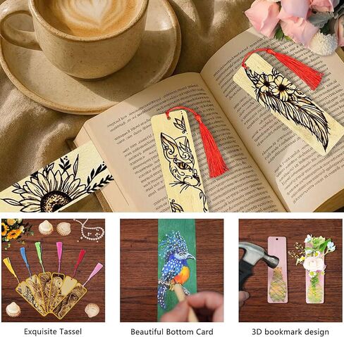 Rcpuirl 50 PCS Extra Large Thick Wood Bookmark Kit with Tassels & Gift Ribbons – Unfinished Wooden Bookmarks to Paint, Smooth Natural Wood Bookmark Blanks for Adults, Kids & DIY Crafts in Saudi Arabia
