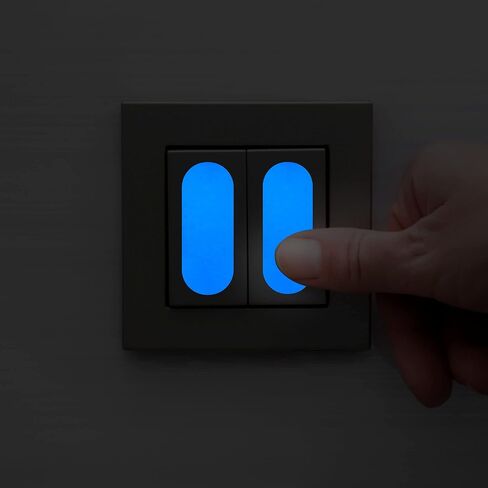 TOMALL 20pcs Glow in The Dark Tape Stickers Switch Button Night Safety Luminous Decals Accessories for Car Bike Motorcycle Safety Exit Sign Stairs Walls Decoration Stickers (Blue) in Saudi Arabia