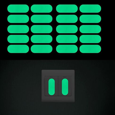TOMALL 20pcs Glow in The Dark Tape Stickers Switch Button Night Safety Luminous Decals Accessories for Car Bike Motorcycle Safety Exit Sign Stairs Walls Decoration Stickers (Blue) in Saudi Arabia
