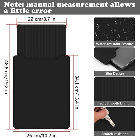 12-13.3" Laptop Sleeve, Thin PU Leather Portable Laptop Bag Compatible with MacBook Air 13 2018-2022 (M2 A2681 M1 A2337), Compatible with MacBook Pro 13 2016-2022 (M2 A2686 M1 A2338 A2251 A2289 A2159) in Saudi Arabia