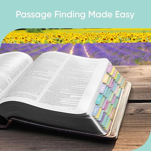 EssexWares - علامات تبويب الكتاب المقدس بألوان الباستيل الربيعية للعهد القديم والجديد، 80 علامة تبويب طباعة كبيرة لدراسة الكتاب المقدس، علامات تبويب مؤشرة مقاومة للماء ومتينة للنساء والرجال - عرض 1.7 بوصة in Kuwait