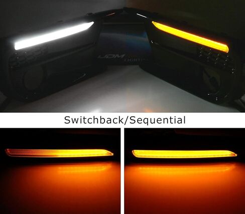 iJDMTOY White/Amber Dynamic Sequential Flash Switchback LED Daytime Running Lights Non-Fog Version Bezels Compatible with 2018-2021 Subaru WRX/WRX STI in Saudi Arabia